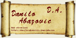 Danilo Abazović vizit kartica